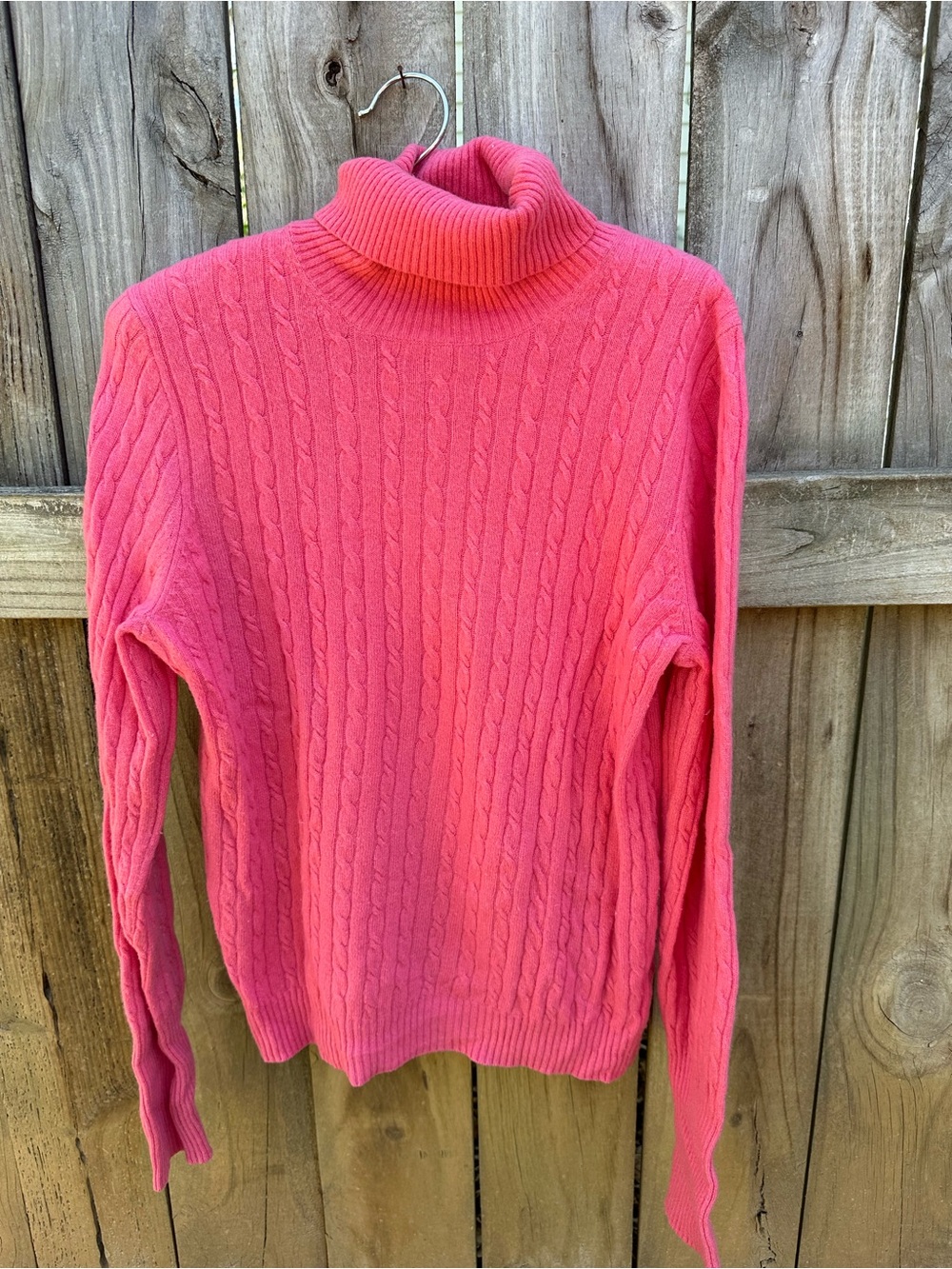 J. Crew pink cashmere wool blend turtleneck sweater